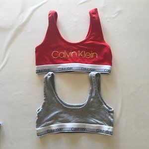 2 Girls Calvin Klein Bralettes S 6/6x
